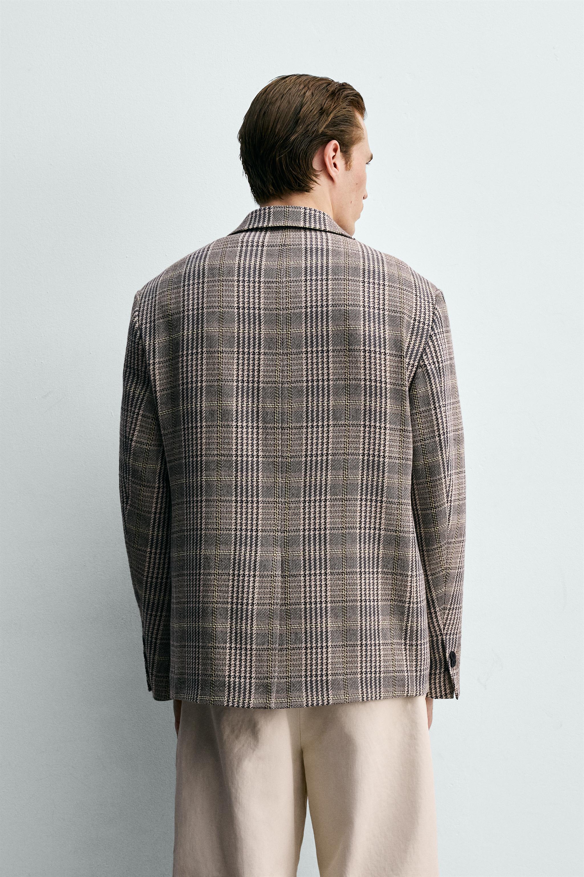 VESTE À BOUTONNAGE CROISÉ CARREAUX